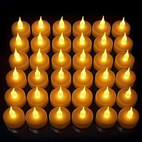 SWADESI STUFF Acrylic Flameless & Smokeless Decorative Candles Led Tea Light Perfect for Gift, Valentine Decoration(Yellow) (Pack of 36)