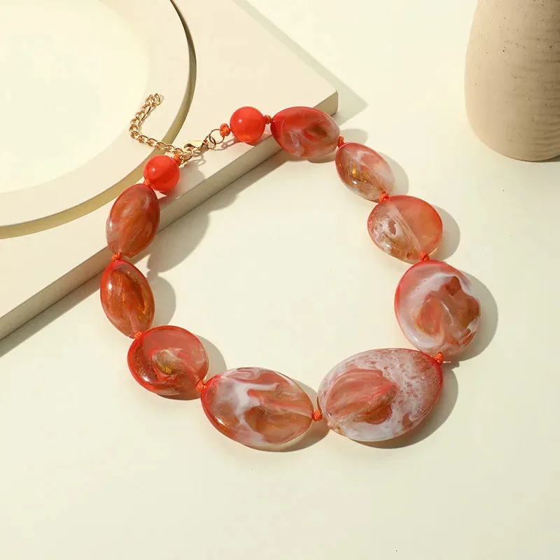 TEEK - Colorful Big Resin Stone Necklaces