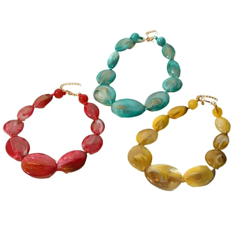 TEEK - Colorful Big Resin Stone Necklaces