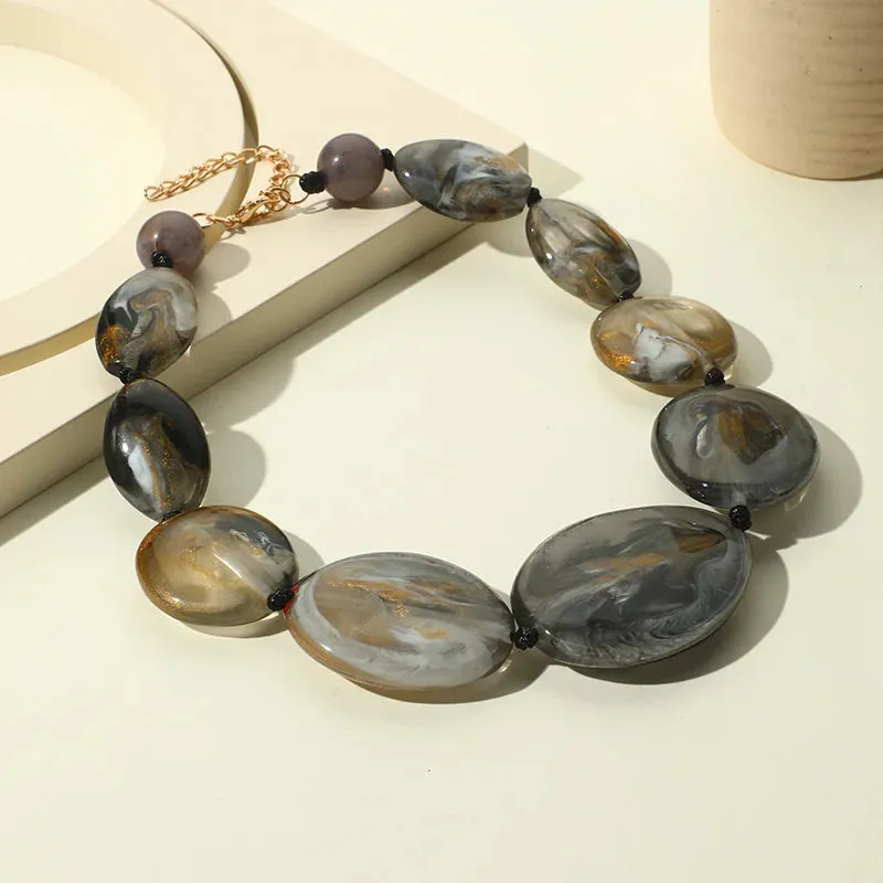 TEEK - Colorful Big Resin Stone Necklaces