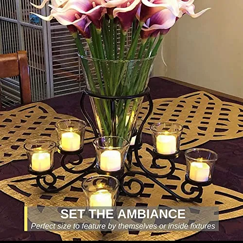 The Decor Affair 48-Pack Battery Tea Lights Bulk, Long-Lasting Tea Lights Battery Operated, Flameless Flickering Romantic Wedding Candles for Wedding Proposal Anniversary Holiday Decoration.