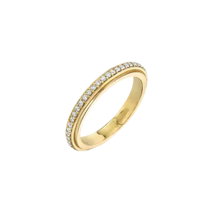 Track Ring with Pavé White Diamonds