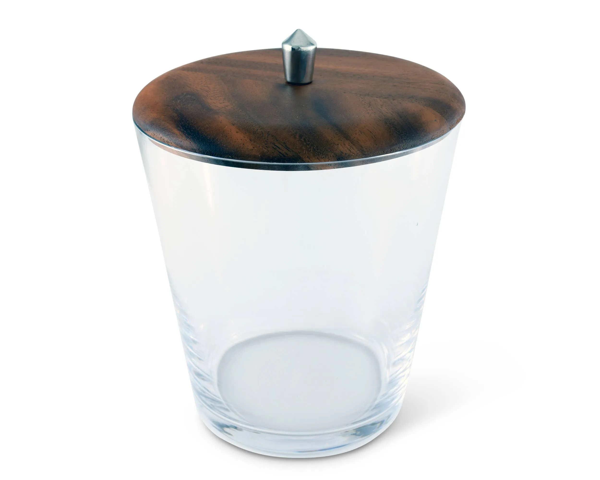 Tribeca Glass, Pewter, & Wood Ice Bucket