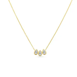 Triple Pear Bezel Necklace