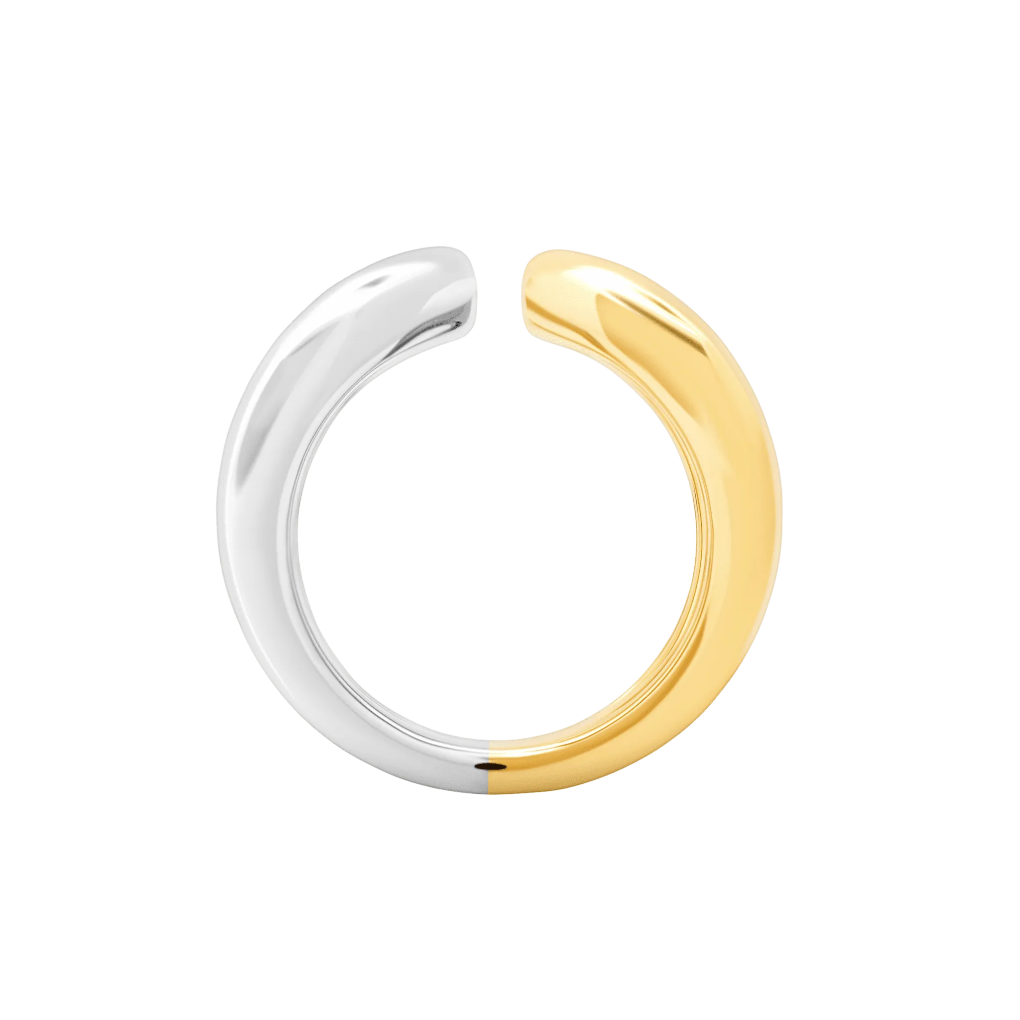 Two Tone Grande Twin Tusk Ring