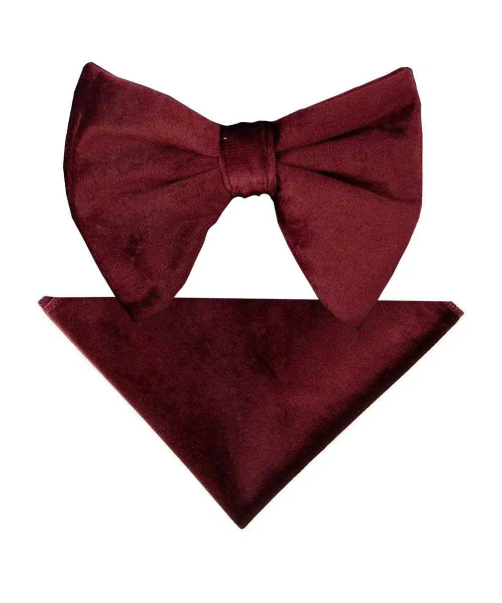 Vittorio Farina Men's Velvet Teardrop Bow Tie & Pocket Square in Gift Box