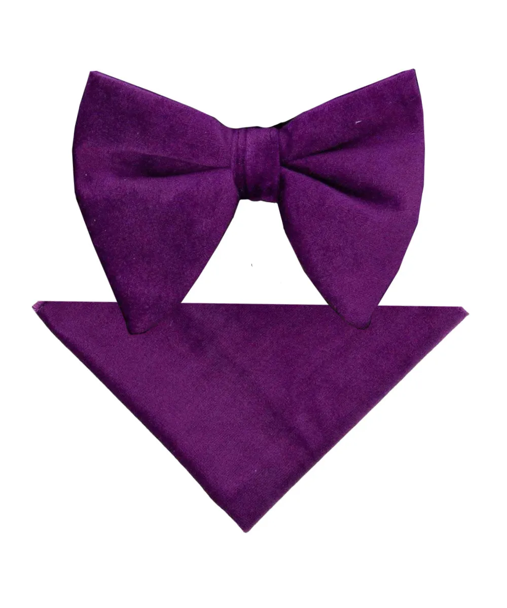 Vittorio Farina Men's Velvet Teardrop Bow Tie & Pocket Square in Gift Box