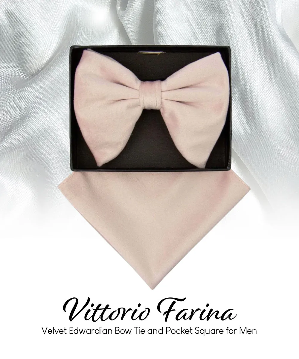 Vittorio Farina Men's Velvet Teardrop Bow Tie & Pocket Square in Gift Box