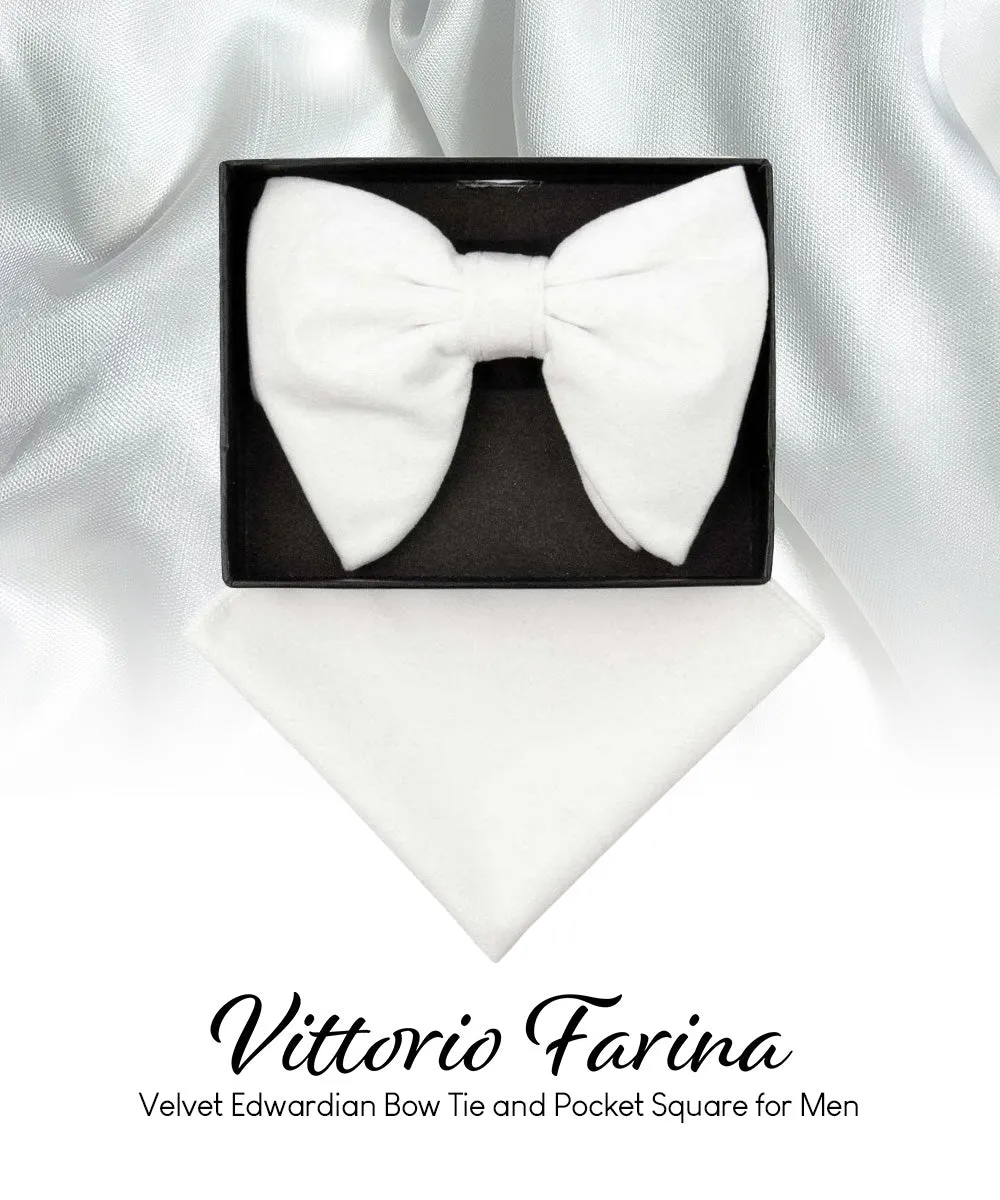 Vittorio Farina Men's Velvet Teardrop Bow Tie & Pocket Square in Gift Box