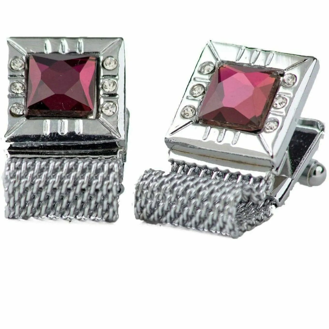 Vittorio Vico Colorful Crystal Chain Cufflinks in Gift Box