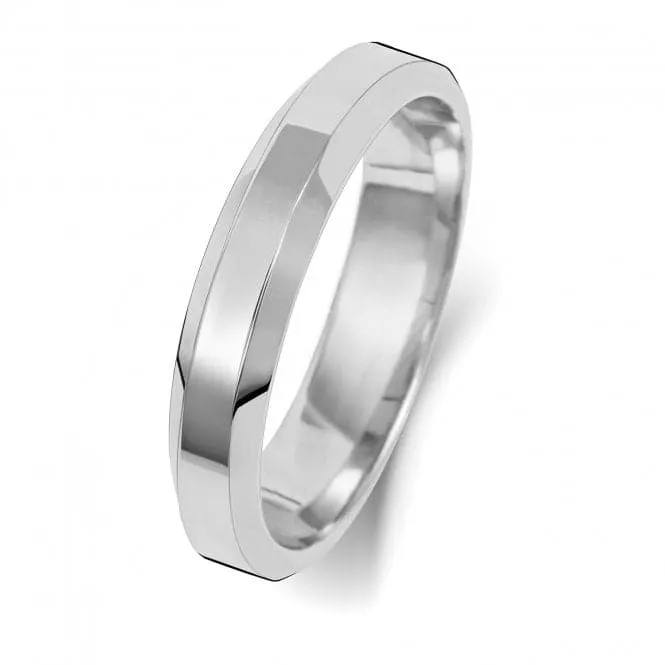 Wedding Band 18ct Wedding Bevelled Edge Ring WQ144WM