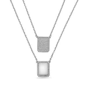 WHITE PAVE DIAMONDS CHAIN SCAPULAR NECKLACE