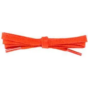 Wholesale Waxed Cotton Flat Dress Laces 1/4" - Citrus Orange (12 Pair Pack) Shoelaces