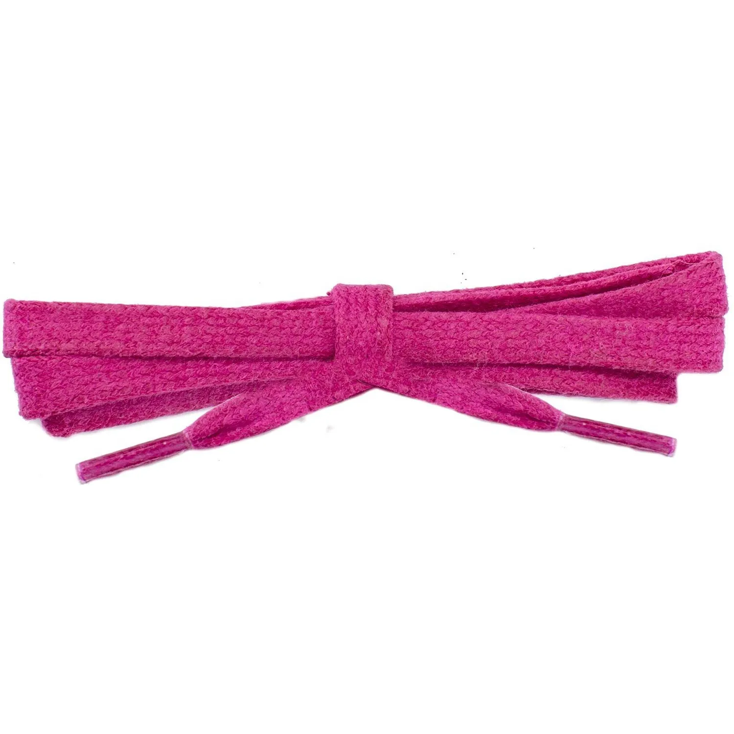 Wholesale Waxed Cotton Flat Dress Laces 1/4" - Fuchsia Red (12 Pair Pack) Shoelaces