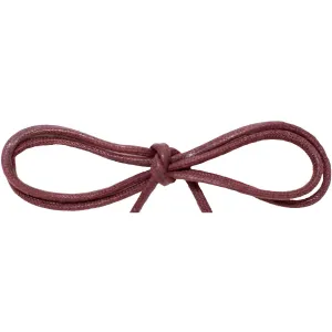 Wholesale Waxed Cotton Thin Round Dress Laces 1/8" - Burgundy (12 Pair Pack) Shoelaces