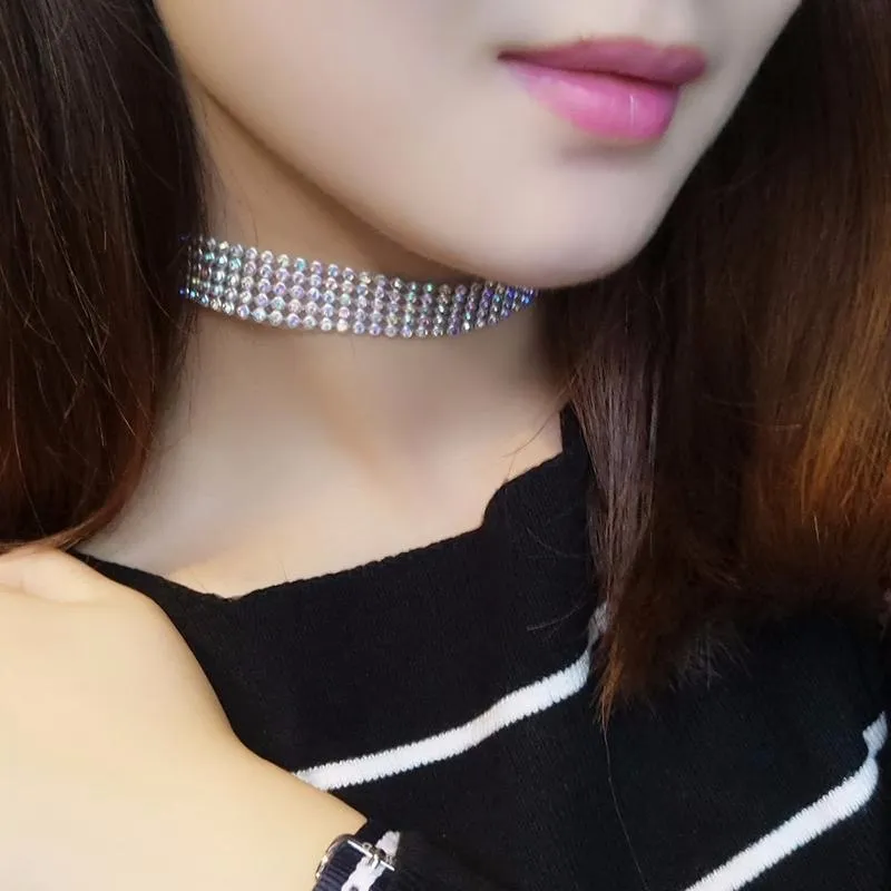 Women's Full Crystal Rhinestone Choker - Luxurious Wedding Jewelry